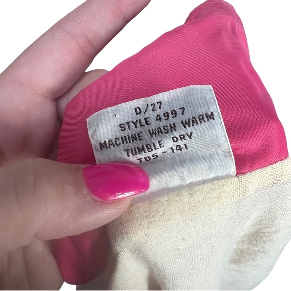 Vintage 70's/80's Pink SEARS Nylon Snap Button Windbreaker Size XL - Picture 14 of 15